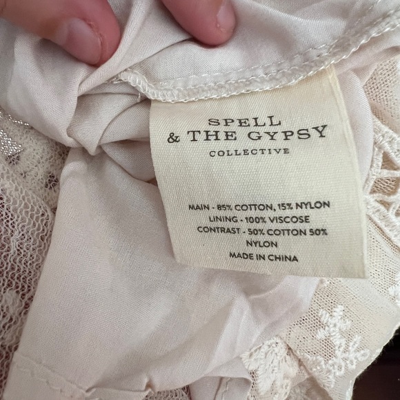 NWOT Spell and the Gypsy Collective Le Gauze Lace Kerchief Dress Sz. L - Picture 6 of 11